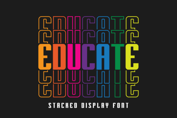 Educate Font: Vibrant Stacked Typography for Bold Designs