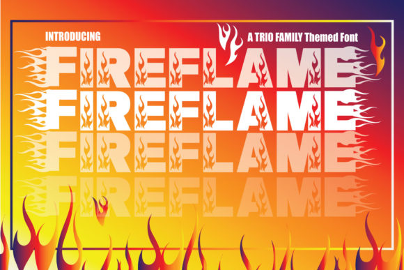 Ignite Your Designs with the Fire Flame Trio Typeface